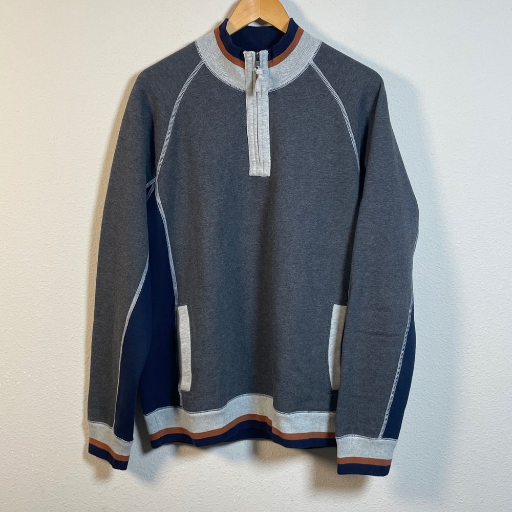 Carbon 2 Cobalt Pullover Mens Large Gray Quarter Zip Rugged Outdoor Gorpcore